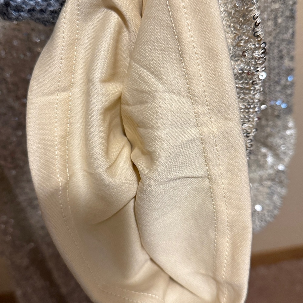 Women’s silver sequin stretch flare pants size medium by ‘idem ditto’ - Picture 4 of 8